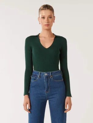 Selena Collar Knit Top