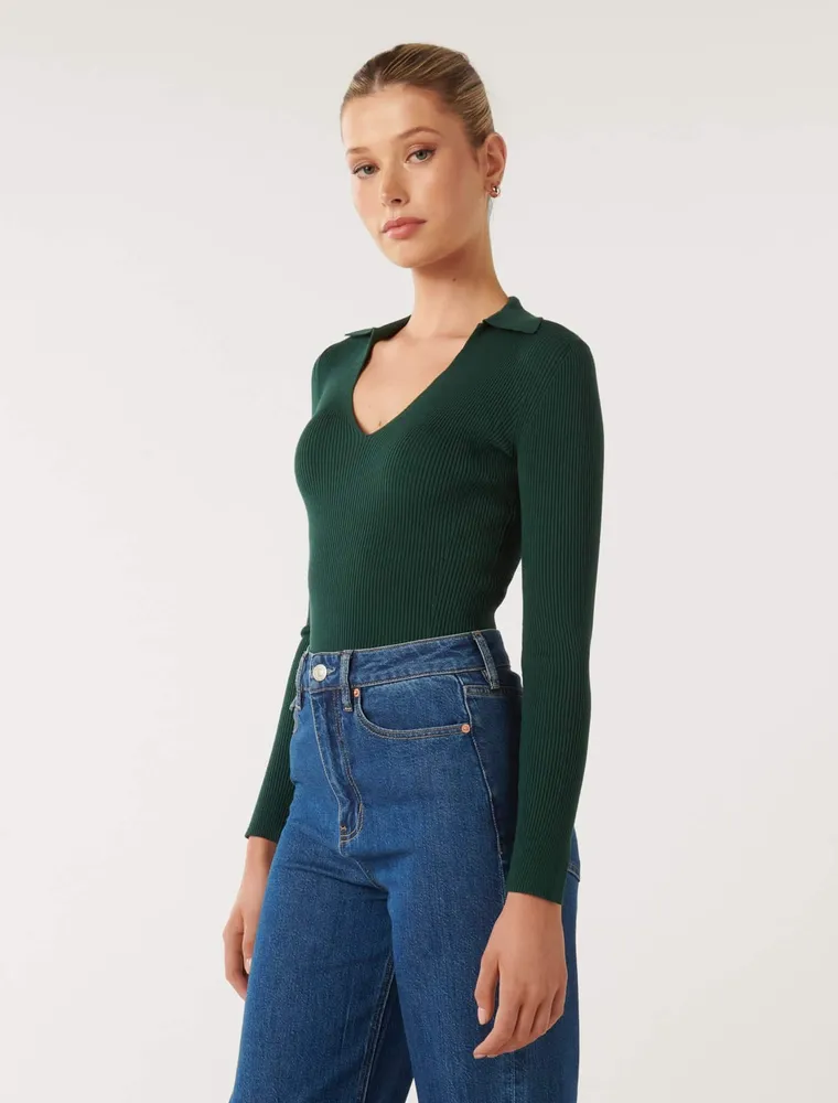 Selena Collar Knit Top
