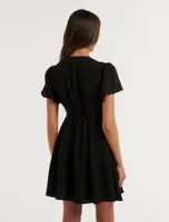 Elodie Petite Flutter-Sleeve Dress