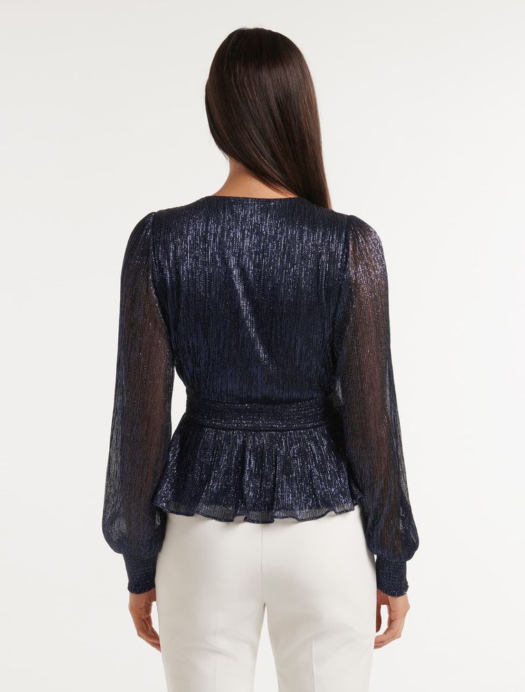 Hailey Plisse Wrap Top
