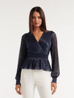 Hailey Plisse Wrap Top