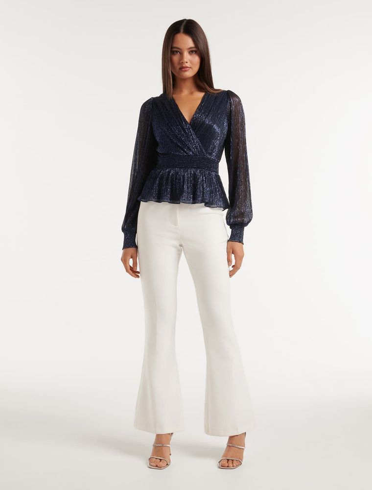 Hailey Plisse Wrap Top
