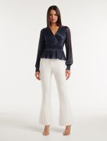 Hailey Plisse Wrap Top