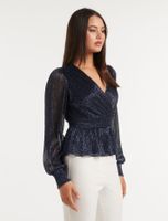 Hailey Plisse Wrap Top