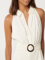 Rhianna Petite Belted Romper in White - Size 0 to 12 - Women's Rompers