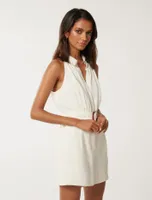 Rhianna Petite Belted Romper in White - Size 0 to 12 - Women's Rompers