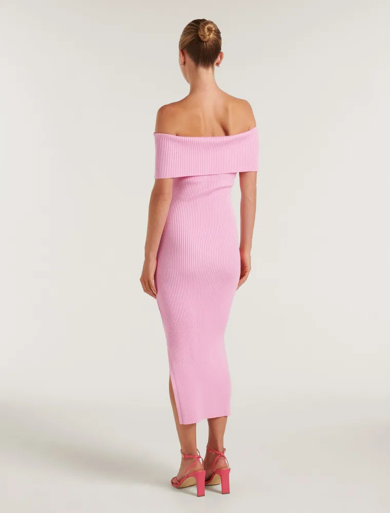 Naomi Bardot Column Knit Dress