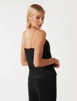 Rosalie Diamante-Strap Cowl Cami