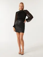 Oriana Open-Back Diamante Blouse