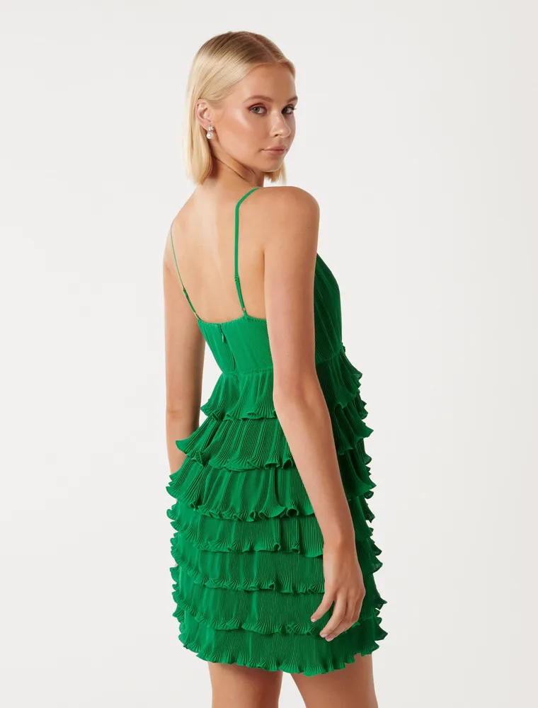 Frankie Ruffle Pleated Mini Dress