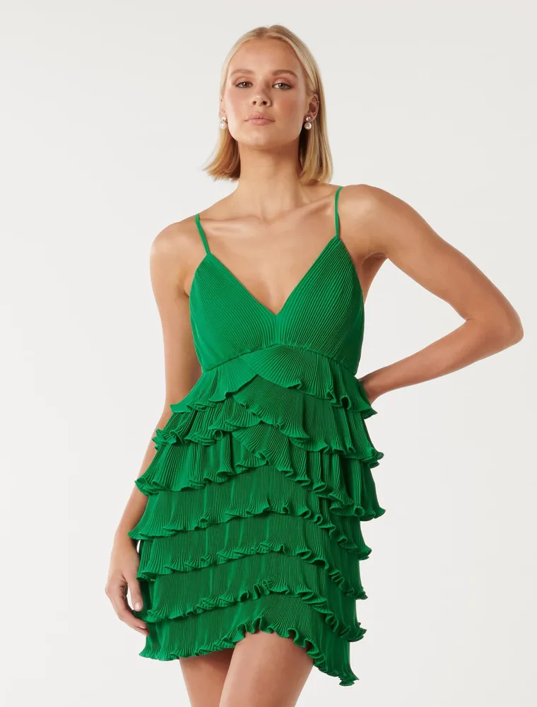 Frankie Ruffle Pleated Mini Dress