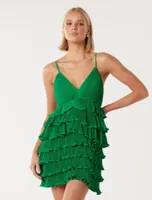 Frankie Ruffle Pleated Mini Dress