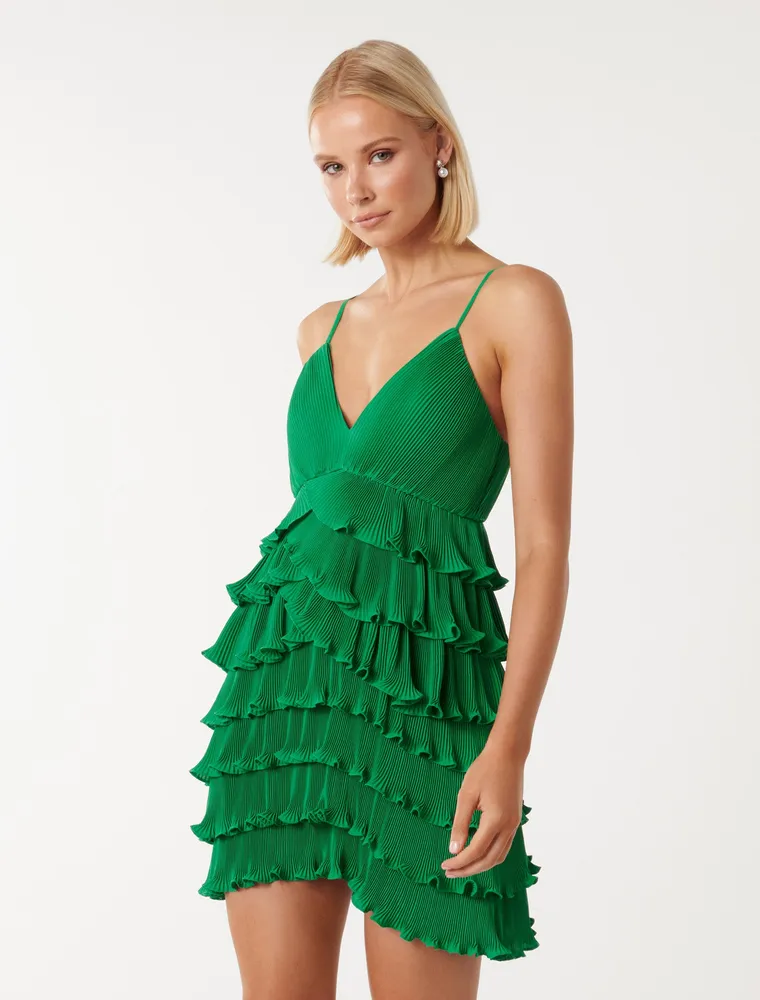 Frankie Ruffle Pleated Mini Dress