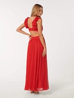 Selena Ruffle Shoulder Maxi