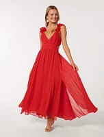 Selena Ruffle Shoulder Maxi
