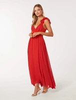 Selena Ruffle Shoulder Maxi