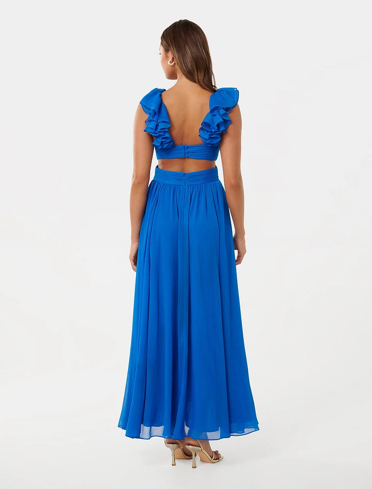 Selena Ruffle Shoulder Maxi