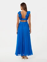 Selena Ruffle Shoulder Maxi