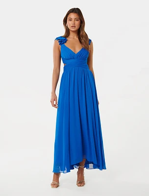 Selena Ruffle Shoulder Maxi