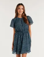 Nahla Petite Flutter-Sleeve Mini Dress