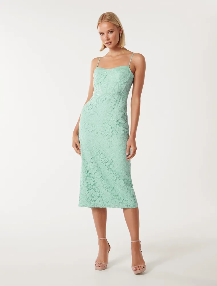 Lace Corset Strapless Dress