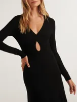 Madelyn Teardrop Cut-Out Dress Black - 0 to 12 Women's Midi Dresses