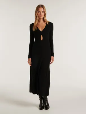 Madelyn Teardrop Cut-Out Dress Black - 0 to 12 Women's Midi Dresses