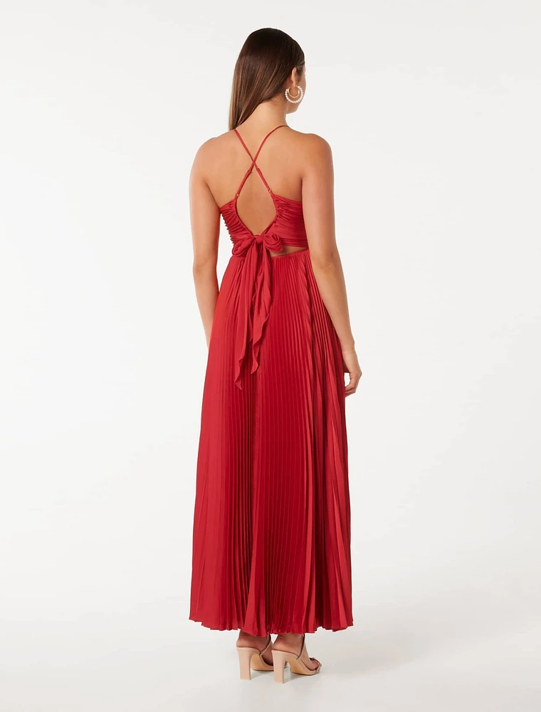 Geri Tie Back Pleated Midi