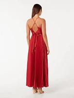 Geri Tie Back Pleated Midi