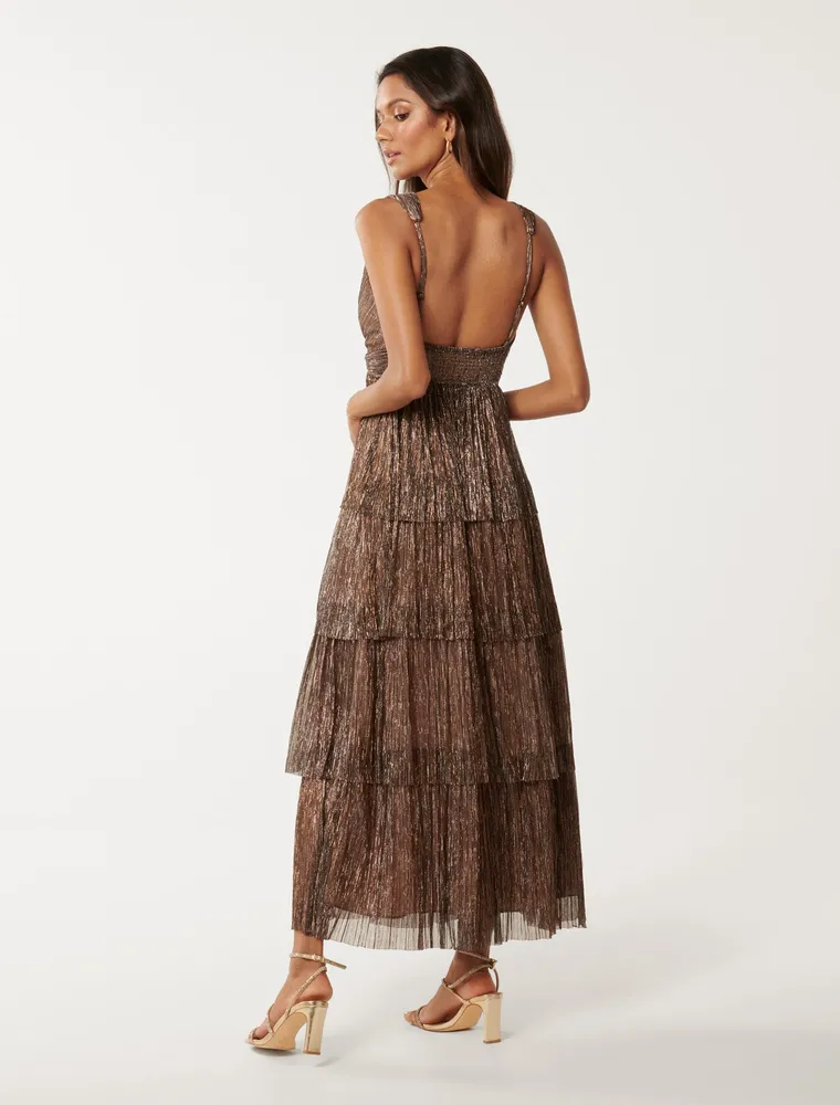 Jade Petite Plisse Midi Dress