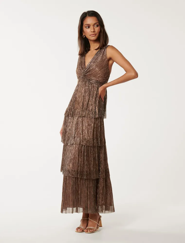Jade Petite Plisse Midi Dress