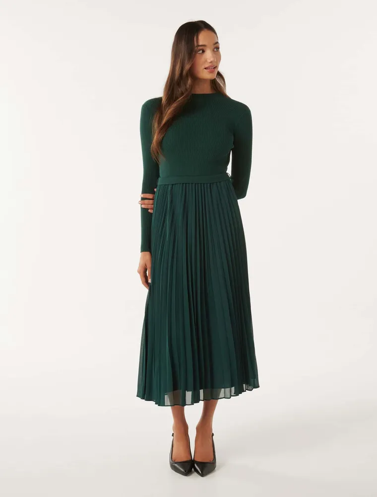Penelope Petite Mixed-Knit Dress