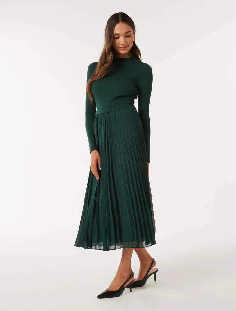 Penelope Petite Mixed-Knit Dress