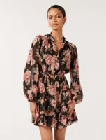 Joanna Petite Essence Mini Dress in Floral Print - 0 to 12 - Women's Petite Mini Dresses