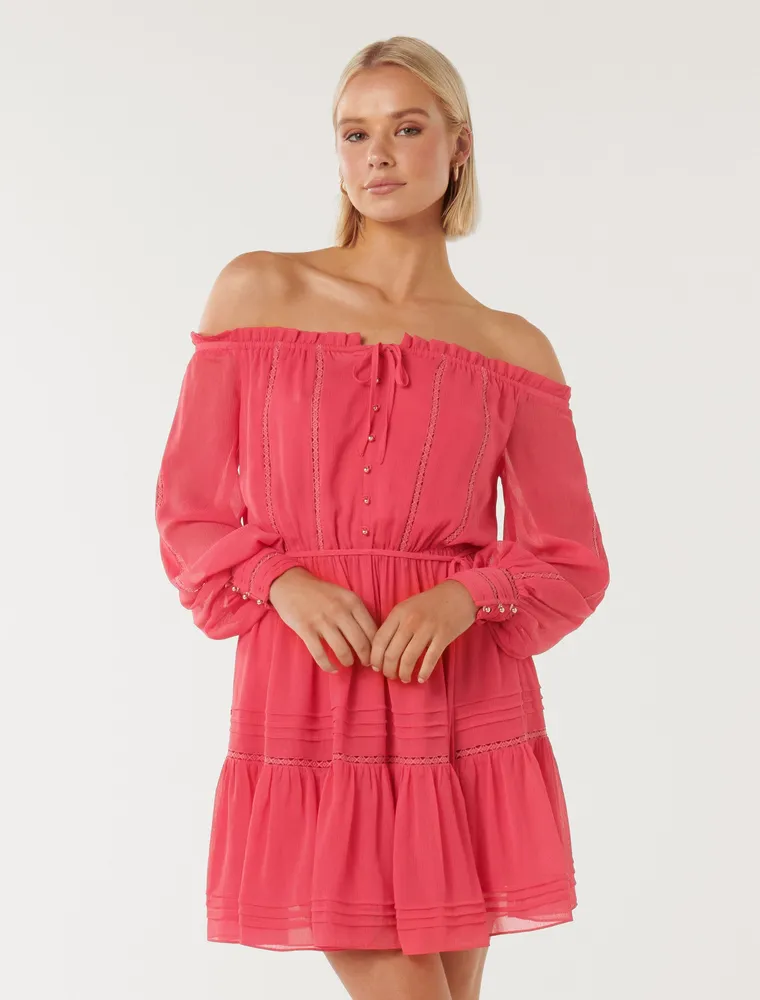 Gisele Off Shoulder Mini Dress