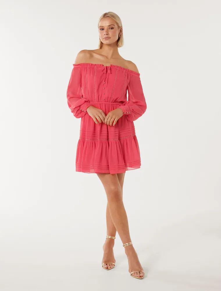 Gisele Off Shoulder Mini Dress