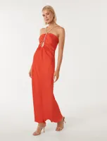 Fletcher Teardrop Satin Gown Red - 0 to 12 Women's Event Dresses