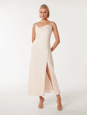 Hannah Petite Diamante-Strap Dress White - 0 to 12 Women's Occasion Dresses