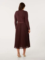 Penelope Curve Mixed-Knit Dress