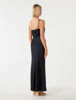 Kelly One Shoulder Satin Maxi