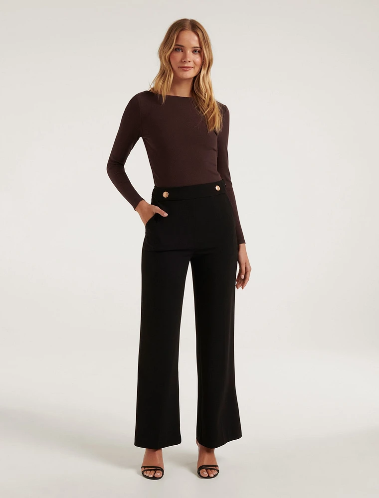 Brie Boat Neck Long Sleeve Top