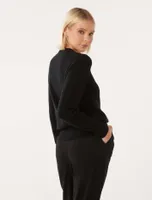 Pippa Crew-Neck Essential Knit Sweater Beige - 0 to 12 Women's Outerwear