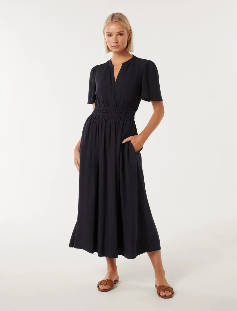 Tessa Cinched-Waist Midi Dress