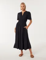 Tessa Cinched-Waist Midi Dress