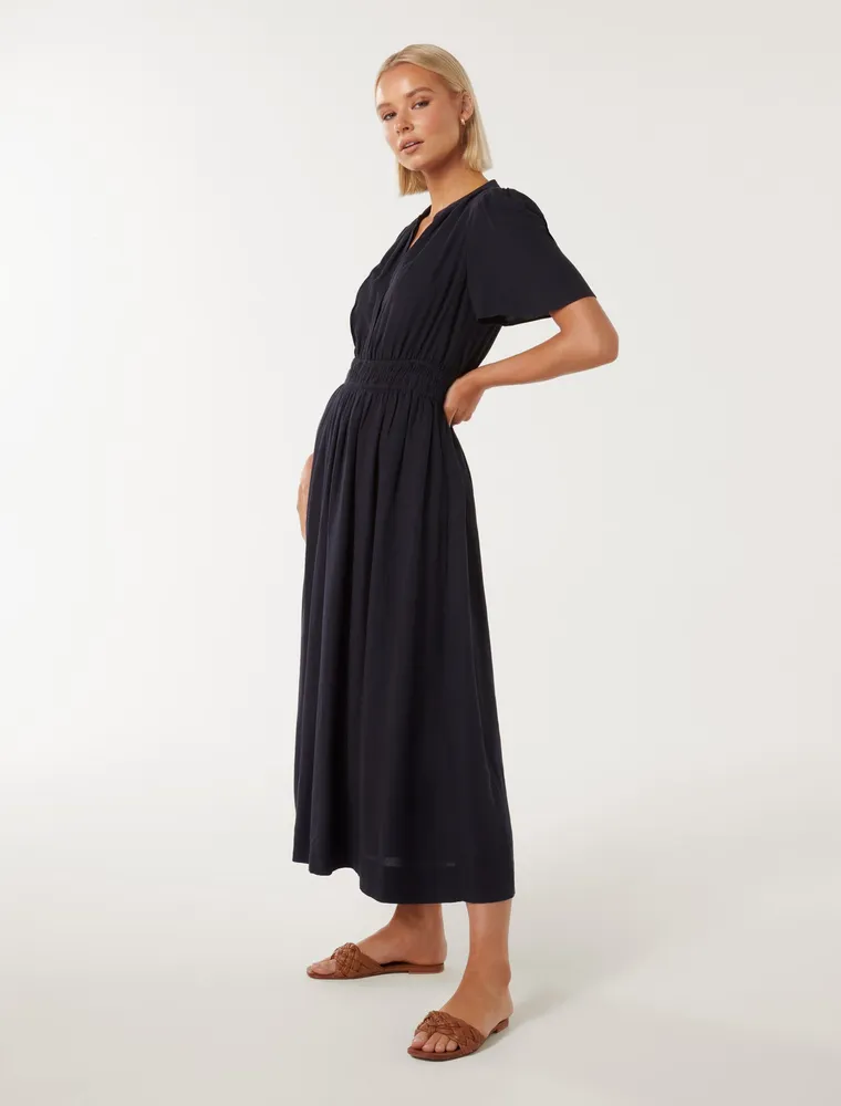 Tessa Cinched-Waist Midi Dress