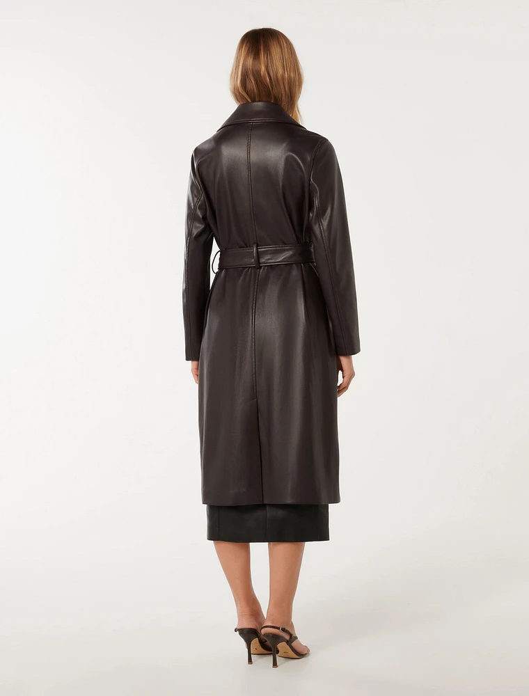 Ronnie Vegan Leather Trench Coat