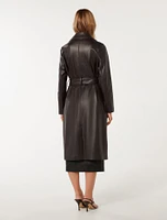 Ronnie Vegan Leather Trench Coat