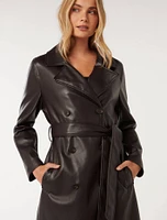 Ronnie Vegan Leather Trench Coat