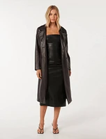 Ronnie Vegan Leather Trench Coat