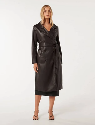 Ronnie Vegan Leather Trench Coat